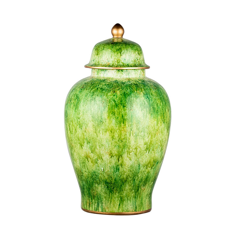Ваза Vase Gold Edging 60 Зеленый Золотой Ваза Vase Gold Edging 60 Зеленый Золотой в Челябинске | Loft Concept