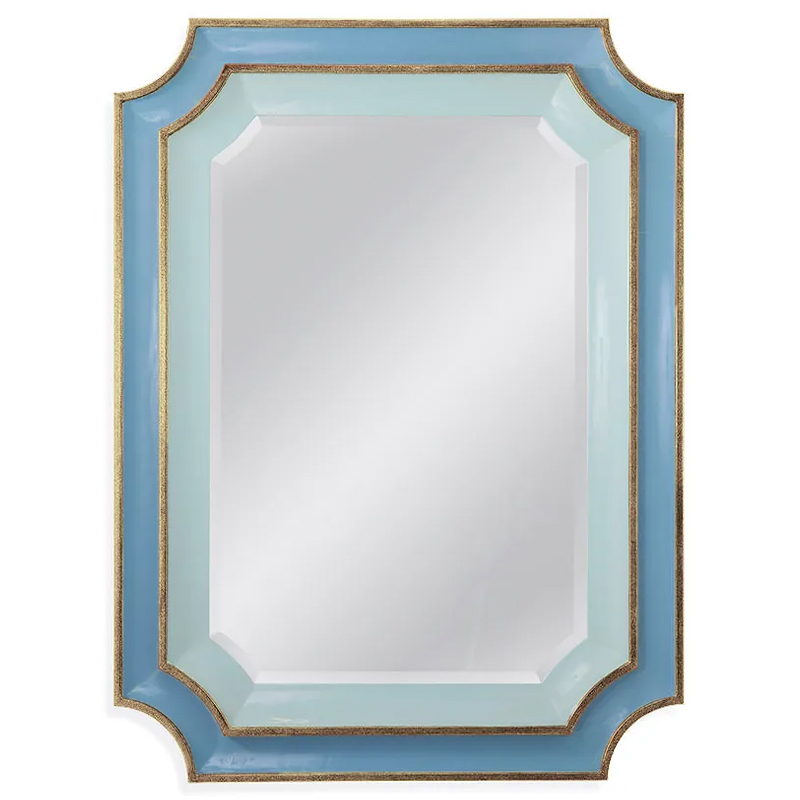 Зеркало Chiara Mirror Зеркало Голубой Светло-голубой Золотой в Челябинске | Loft Concept 