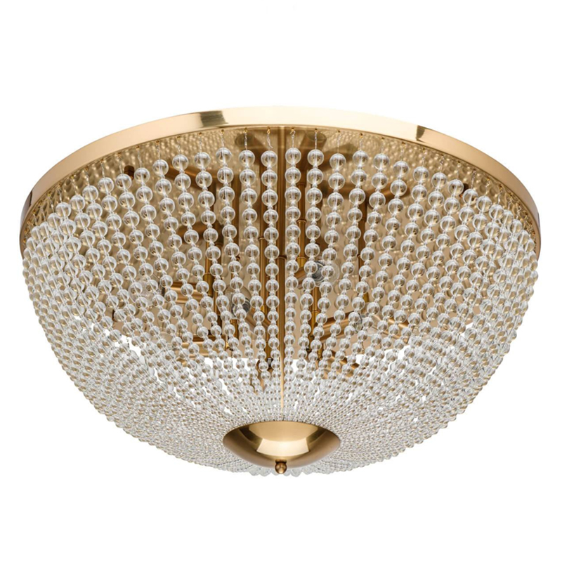 Потолочный светильник Virginia Clear Beads ceiling Gold L Золотой Прозрачное Стекло Потолочный светильник Virginia Clear Beads ceiling Gold L Золотой Прозрачное Стекло в Челябинске | Loft Concept