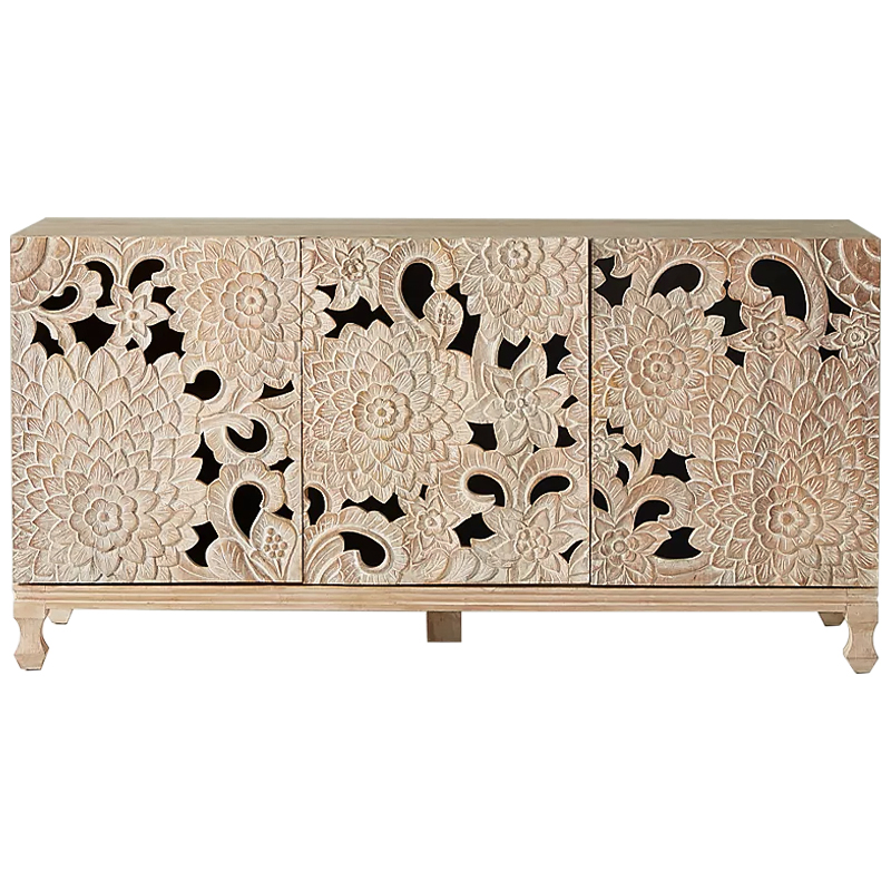 Буфет Handcarved Lotus Media Console Древесина Буфет Handcarved Lotus Media Console Древесина в Челябинске | Loft Concept