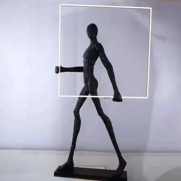 Торшер Man carries light square Черный Торшер Man carries light square Черный в Челябинске | Loft Concept