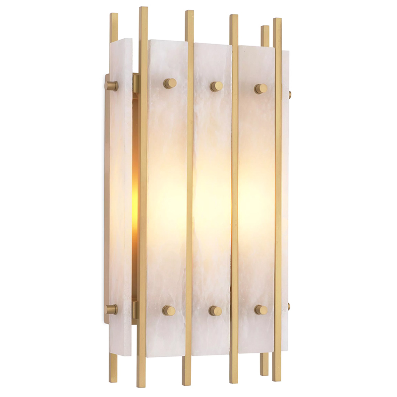 Бра Eichholtz Wall Lamp Sparks S Alabaster Латунь Бежевый Белый Мрамор Bianco Бра Eichholtz Wall Lamp Sparks S Alabaster Латунь Бежевый Белый Мрамор Bianco в Челябинске | Loft Concept