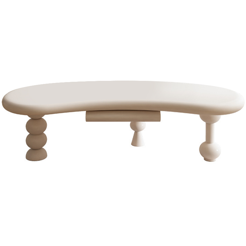 Кофейный стол с ящиком Martina Unique Shape Coffee Table Бежевый в Челябинске | Loft Concept 