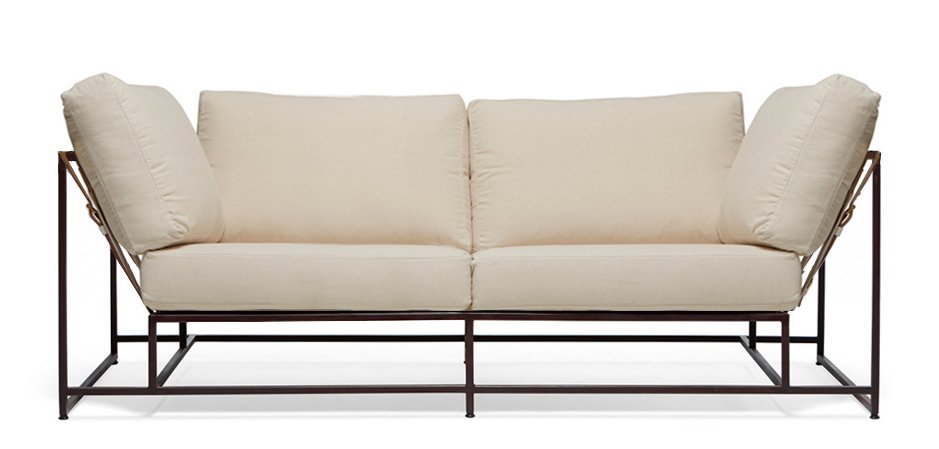 Двухместный диван Canvas & Copper Two Seat Sofa Двухместный диван Canvas & Copper Two Seat Sofa - Loft-Concept в Челябинске