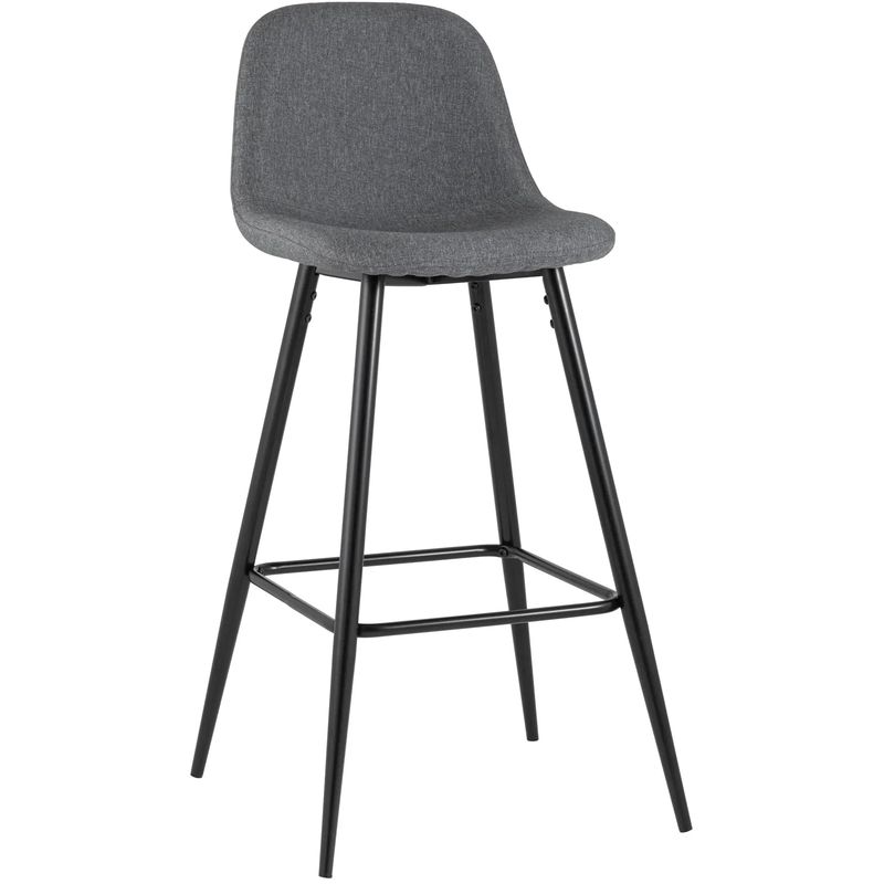 Барный Стул Archie Chair Серая Рогожка Серый Черный Барный Стул Archie Chair Серая Рогожка Серый Черный в Челябинске | Loft Concept