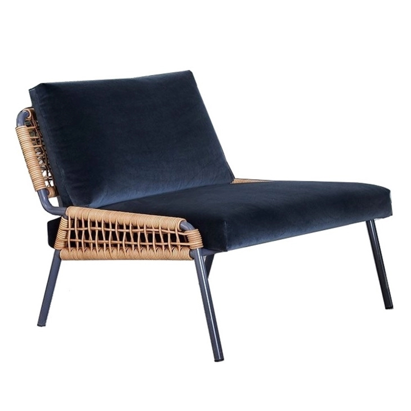 Кресло Patio Lounge Chair Сапфирово-синий Черный Древесина Кресло Patio Lounge Chair Сапфирово-синий Черный Древесина в Челябинске | Loft Concept