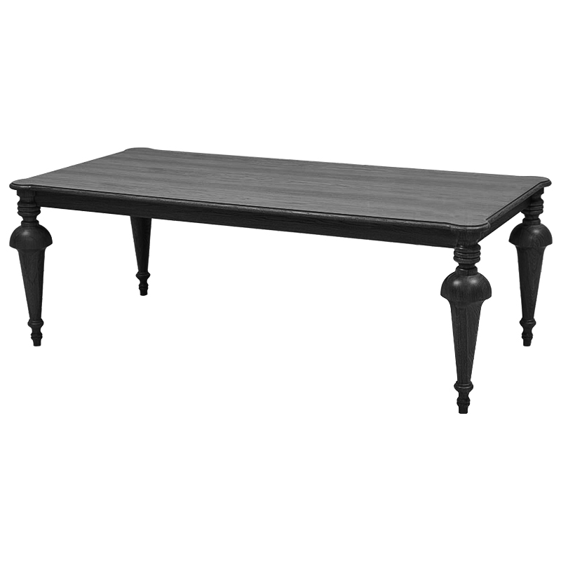 Обеденный деревянный стол Kelise Black Dinner Table Чёрный Черный Обеденный деревянный стол Kelise Black Dinner Table Чёрный Черный в Челябинске | Loft Concept