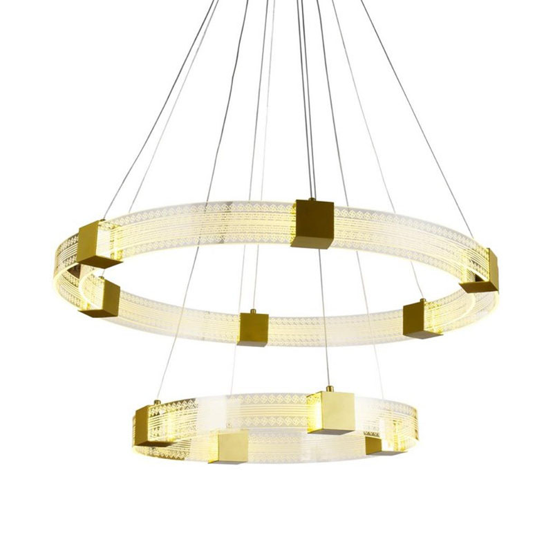 Люстра Два Кольца Ring Horizontal Ornament Meander 2 Прозрачный Золотой Люстра Два Кольца Ring Horizontal Ornament Meander 2 Прозрачный Золотой в Челябинске | Loft Concept