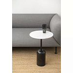 Кофейный столик с белой мраморной столешницей на черном основании Tall Coffee Black and White Table варинант исполнения - 2 | Loft Concept в Челябинске