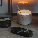 Подставка под благовония из эпоксидной смолы шампань Epoxy Resin Flowers Incense Oval Stand Champagne варинант исполнения - 3 | Loft Concept в Челябинске