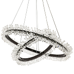Люстра два кольца с хрустальным декором Rowan Crystal Ring Horizontal Black Chandelier варинант исполнения - 1 | Loft Concept в Челябинске