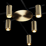 Потолочный светильник с 8-ю цилиндрическими плафонами цвета латунь TRIBES CHANDELIER варинант исполнения - 4 | Loft Concept в Челябинске