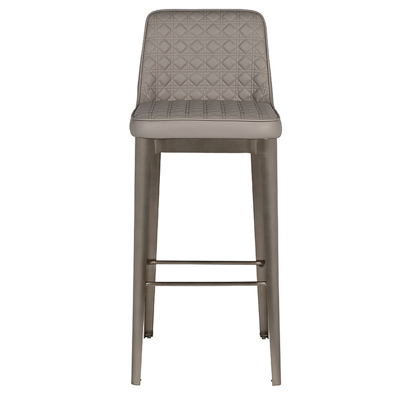 Стул барный светло-серый из экокожи Spectacular High Bar Stool Светло-серый Стул барный светло-серый из экокожи Spectacular High Bar Stool Светло-серый в Челябинске | Loft Concept
