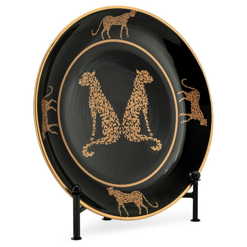 Тарелка Plate Panther Белый Черный Коричневый Тарелка Plate Panther Белый Черный Коричневый в Челябинске | Loft Concept