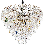 Люстра с прозрачными и цветными подвесками из хрусталя Colorful Crystals Chandelier 12 варинант исполнения - 1 | Loft Concept в Челябинске