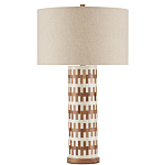 Настольная лампа с узором вдоль колоннообразного основания Brick Surface варинант исполнения - 3 | Loft Concept в Челябинске