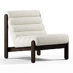 Кресло с деревянным каркасом и обивкой из белой ткани букле Medieval Furniture варинант исполнения - 2 | Loft Concept в Челябинске