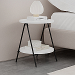 Стол приставной с 2-мя круглыми белыми столешницами ESSEL SIDE TABLE WHITE варинант исполнения - 7 | Loft Concept в Челябинске