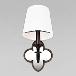 Бра с белым текстильным абажуром и декоративным основанием в виде четырехлистника с зеркальной вставкой Vitorino варинант исполнения - 3 | Loft Concept в Челябинске