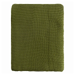 Плед из хлопка жемчужной вязки оливкового цвета Waffle Comfort варинант исполнения - 4 | Loft Concept в Челябинске