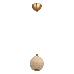 Подвесной светильник с шарообразным плафоном из травертина Shaw Marble Lighting варинант исполнения - 1 | Loft Concept в Челябинске