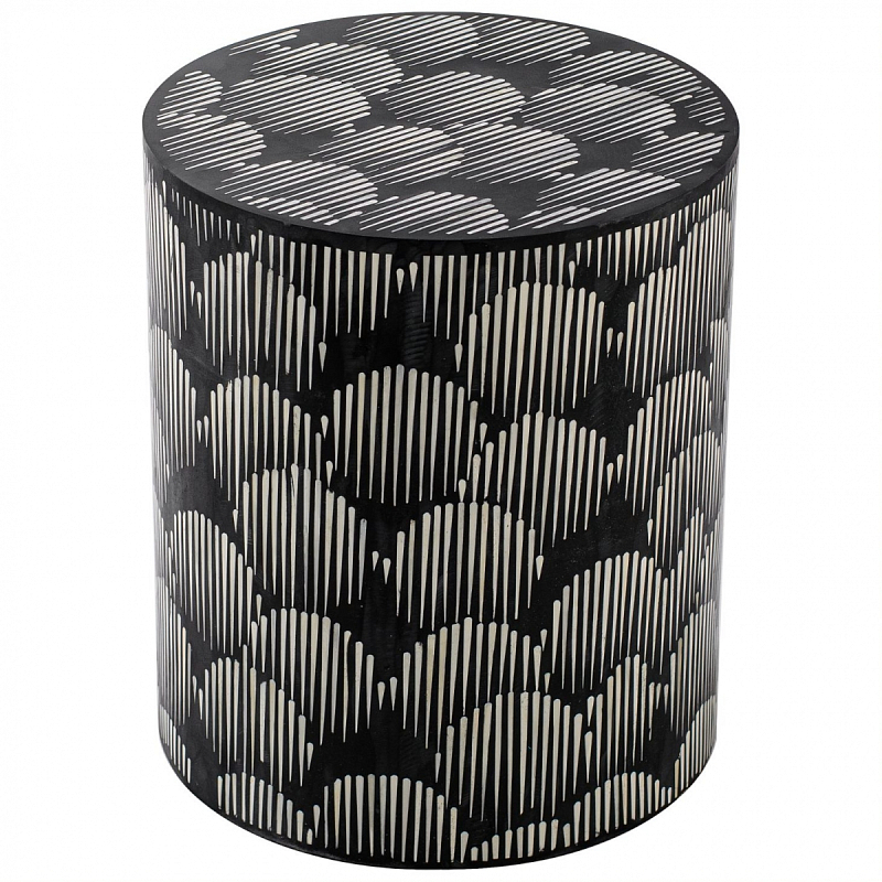Табурет Black&white Indian Bone Inlay stool Черно-белый Табурет Black&white Indian Bone Inlay stool Черно-белый в Челябинске | Loft Concept
