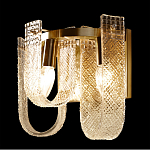 Бра с металлическим основанием золотого цвета и хрустальными подвесками Textured Glass варинант исполнения - 5 | Loft Concept в Челябинске