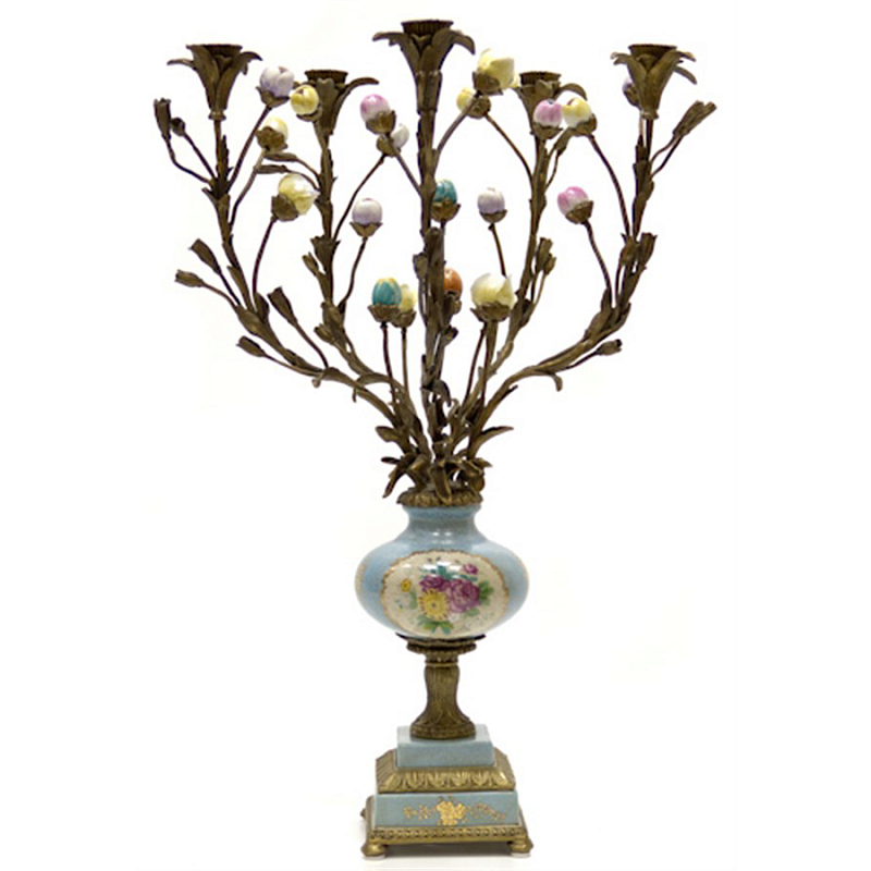 Подсвечник Multi-Colored Buds Бронза Голубой пастельный Мульти Подсвечник Multi-Colored Buds Бронза Голубой пастельный Мульти в Челябинске | Loft Concept