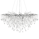 Люстра подвесная с прозрачными стеклянными подвесками в форме капель Диаметр 100 см Droplet Chandelier варинант исполнения - 16 | Loft Concept в Челябинске