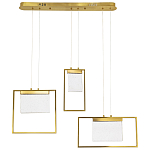 Подвесной геометрический светильник со стеклом Rectangle Geometry Trio Glass Chandelier варинант исполнения - 2 | Loft Concept в Челябинске