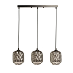 Люстра с тремя плафонами из серого граненого стекла Smoked Prism варинант исполнения - 2 | Loft Concept в Челябинске