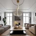 Люстра подвесная из металла с хрустальными прозрачными подвесками Quasar 81 варинант исполнения - 6 | Loft Concept в Челябинске