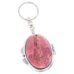 Зеркало брелок складное двухстороннее из натурального камня Родонит Stone Mirrors варинант исполнения - 1 | Loft Concept в Челябинске