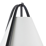 Торшер с черным каркасом и белым тканевым абажуром в форме конуса Stylish Solution варинант исполнения - 2 | Loft Concept в Челябинске