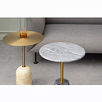 Кофейный столик круглый из мрамора серый Reliable Foundation варинант исполнения - 1 | Loft Concept в Челябинске