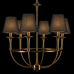 Люстра на металлическом основании бронзового цвета с 6-ю черными конусовидными абажурами Dignity варинант исполнения - 7 | Loft Concept в Челябинске