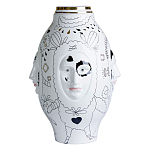 Ваза с декоративными лицами и графическими элементами в виде сердец и символов Faces of Imagination варинант исполнения - 1 | Loft Concept в Челябинске