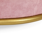 Банкетка круглая пыльно-розовый велюр на 4-х металлических ножках золотого цвета SANJAY варинант исполнения - 3 | Loft Concept в Челябинске
