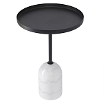 Кофейный столик с круглой чёрной столешницей и мраморным основанием Exquisite Practicality варинант исполнения - 1 | Loft Concept в Челябинске