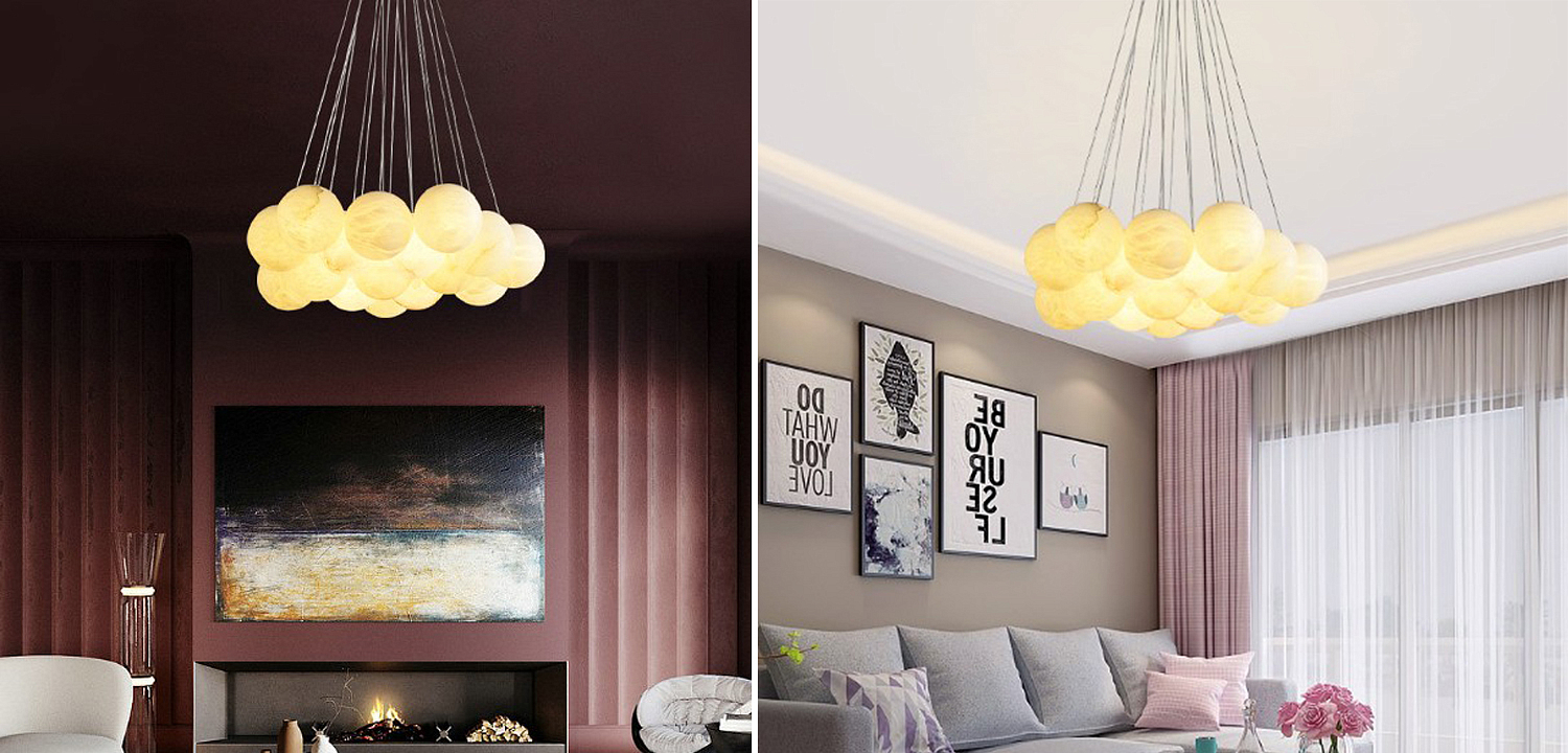 Каскадный Cветильник 16 Шариков из натурального мрамора Marble Balls Lamp Каскадный Cветильник 16 Шариков из натурального мрамора Marble Balls Lamp - Loft-Concept в Челябинске