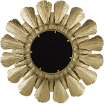 Зеркало круглое настенное в металлической раме Sunny Golden Petals варинант исполнения - 4 | Loft Concept в Челябинске