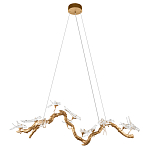 Люстра подвесная линейная с прозрачными стеклянными птичками на ветвях Serip Voa варинант исполнения - 2 | Loft Concept в Челябинске