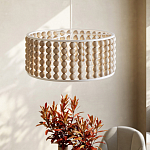 Люстра в форме цилиндра с вставками из деревянных бусин Wooden Beads варинант исполнения - 6 | Loft Concept в Челябинске