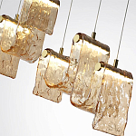 Подвесной светильник линейный с плафонами волнистой формы из фактурного стекла Big Wave варинант исполнения - 10 | Loft Concept в Челябинске