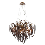 Люстра подвесная с объемной композицией из скрученных лент и металлических цепочек Atlantis Chain варинант исполнения - 2 | Loft Concept в Челябинске