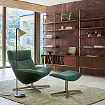 Кресло вращающееся с подставкой для ног зеленое Verdante варинант исполнения - 5 | Loft Concept в Челябинске