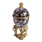 Шкатулка в форме яйца на величественных львах из фарфора с бронзовыми элементами Eden Garden варинант исполнения - 3 | Loft Concept в Челябинске