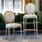 Барный стул из массива бука светло-зеленый с растительным орнаментом Raffael Angel Green Bar stool варинант исполнения - 6 | Loft Concept в Челябинске