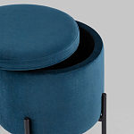 Синий пуф на черных ножках SANJAY варинант исполнения - 3 | Loft Concept в Челябинске