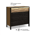 Комод 4 ящика с подсветкой на рельефном фасаде Warm Industrial варинант исполнения - 8 | Loft Concept в Челябинске